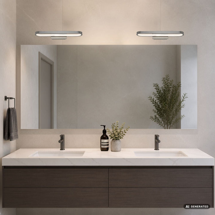 Стенна лампа за баня, Odran, LED 15 W, 1200 lm, 4000 K, дължина 40 см, цвят „gunmetal“, IP44, 75114