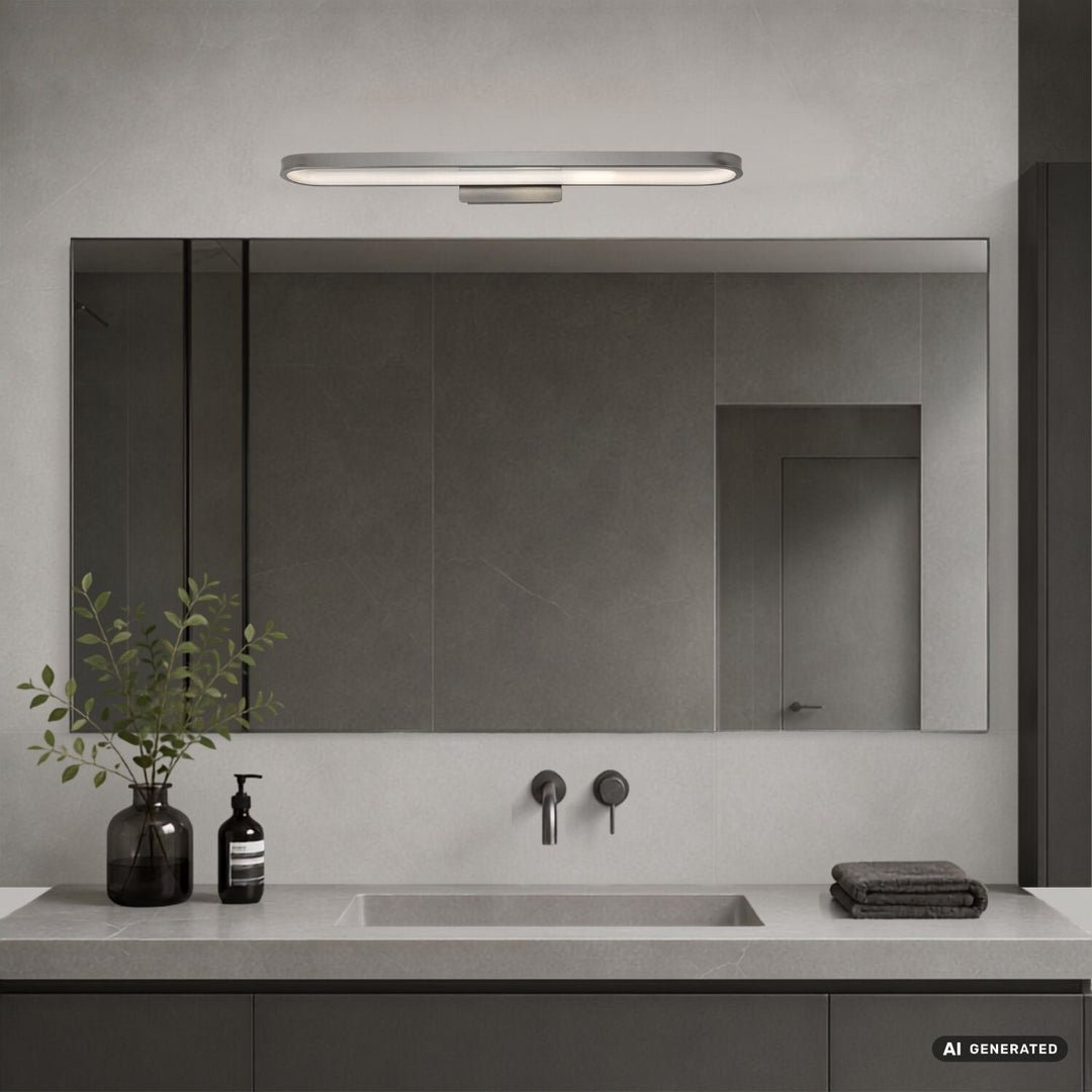 Стенна лампа за баня, Odran, LED 18 W, 1350 lm, 4000 K, дължина 60 cm, цвят „gunmetal“, IP44, 75115