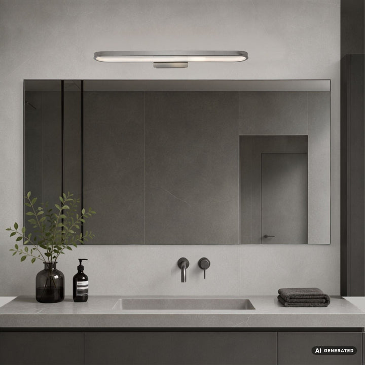 Стенна лампа за баня, Odran, LED 18 W, 1350 lm, 4000 K, дължина 60 cm, цвят „gunmetal“, IP44, 75115