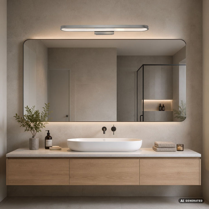 Стенна лампа за баня, Odran, LED 18 W, 1350 lm, 4000 K, дължина 60 cm, цвят „gunmetal“, IP44, 75115