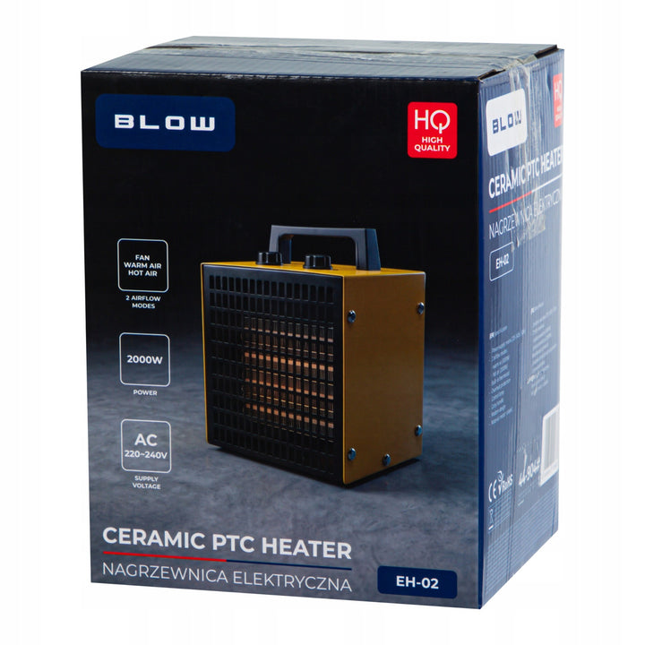 Отоплителен уред Blow, мощност 2000 W, 2 степени на нагряване, регулируем термостат, защита срещу прегряване, 44-904#