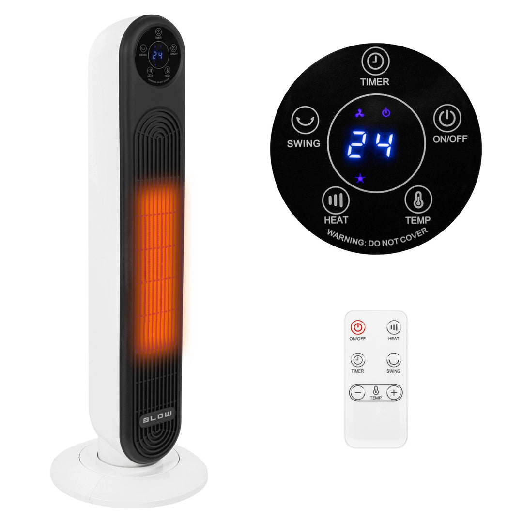 Отоплител Blow, мощност 2000 W, 3 режима на работа, регулиране на температурата, таймер, дистанционно управление, 44-905#