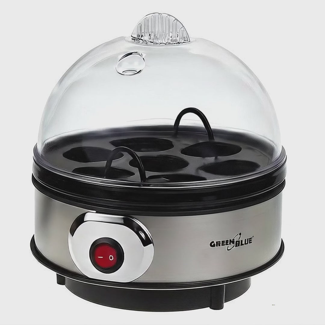 GreenBlue автоматична машина за варене на яйца, мощност 400 W, за до 7 яйца, мерителна чаша, 220-240 V~, 50 Hz, GB572