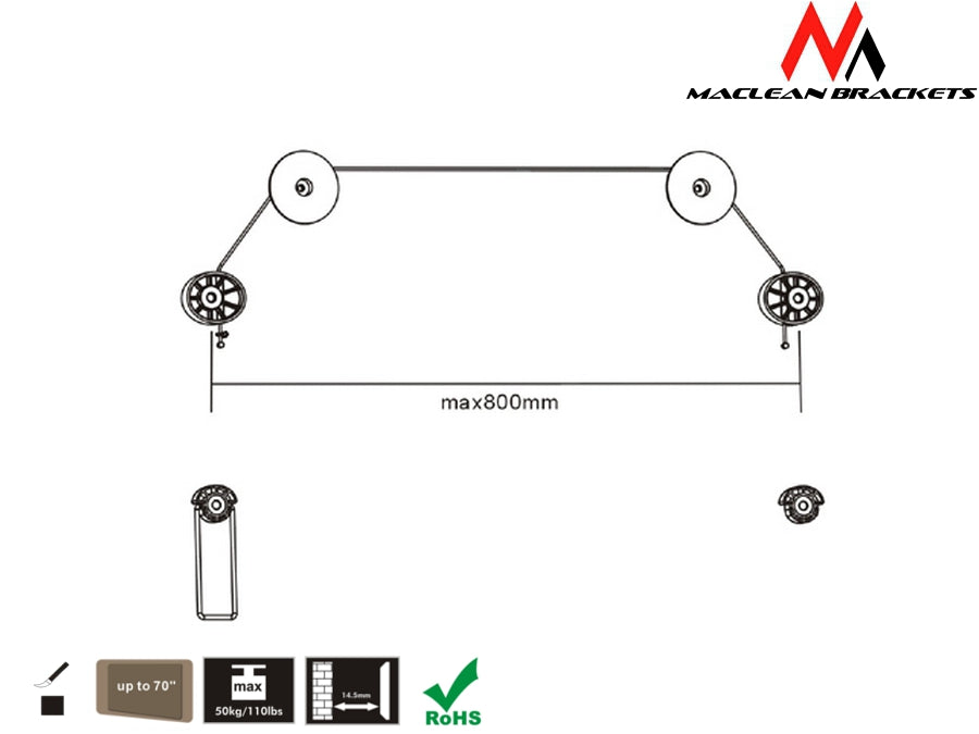 Маклин LED телевизор стенен монтаж, 37-75", MC-557