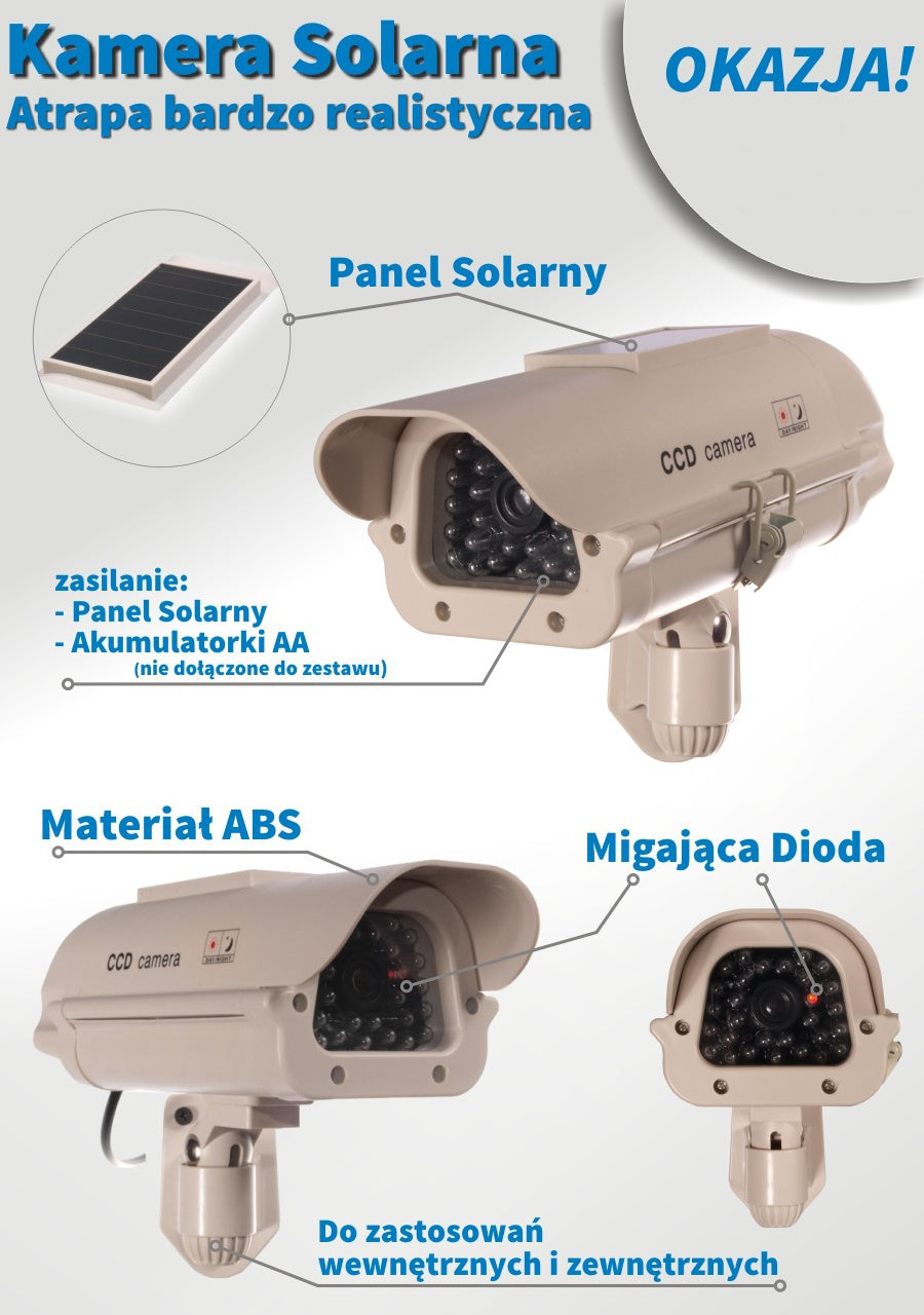 SOL1500 фалшива камера Слънчев мигащ LED стикер безплатно