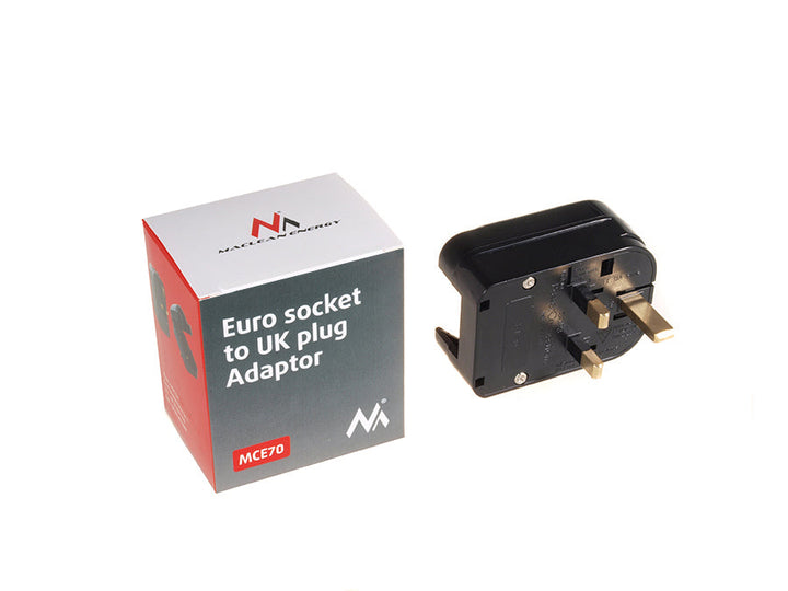 Adaptor Maclean MCE70 EU la Marea Britanie 250 V 13A Negru