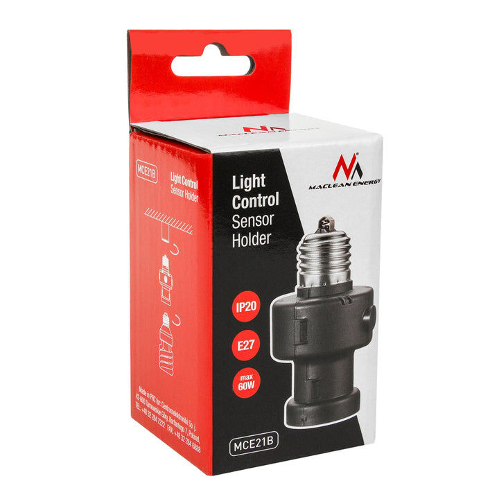 E27 Maclean фасунга, 100W, със сензор за затъмняване, таймер, MCE21B