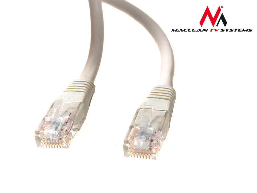 Maclean UTP пач кабел, щекер-щекер, Cat5e, 0,5 м, сив, MCTV-646
