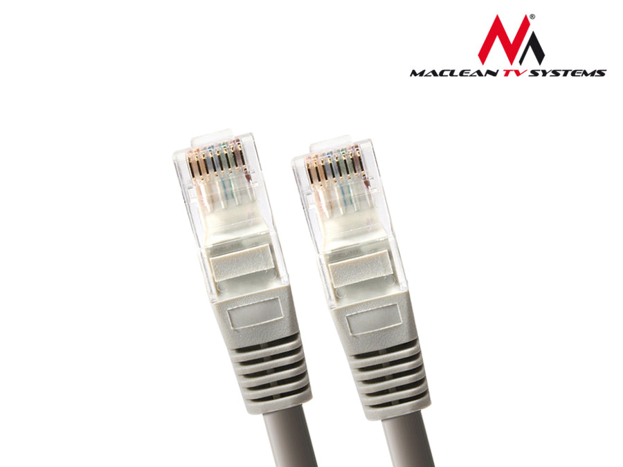 Maclean UTP пач кабел, щекер-щекер, Cat5e, 0,5 м, сив, MCTV-646