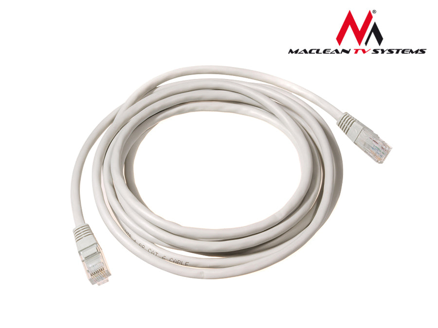 Maclean UTP пач кабел, щекер-щекер, Cat5e, 0,5 м, сив, MCTV-646