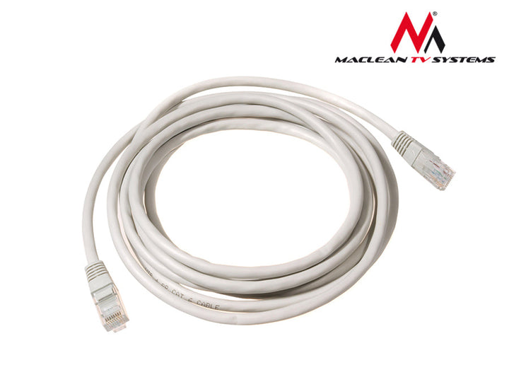 Maclean UTP пач кабел, щекер-щекер, Cat5e, 0,5 м, сив, MCTV-646