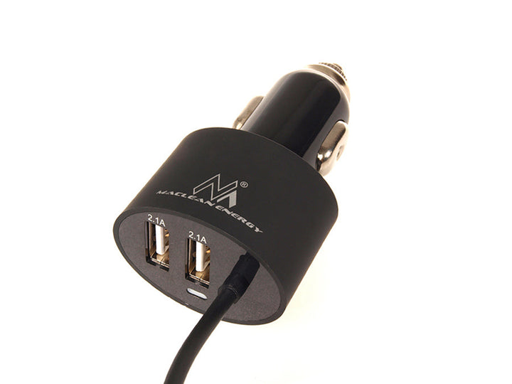 Зарядно устройство за кола Maclean, Lightning спирала, 2xUSB, 5,2A, 1,8 м, MCE76