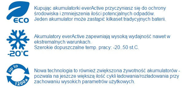 everActive 6F22/9V Ni-MH 320 mAh акумулаторна батерия, готова за употреба