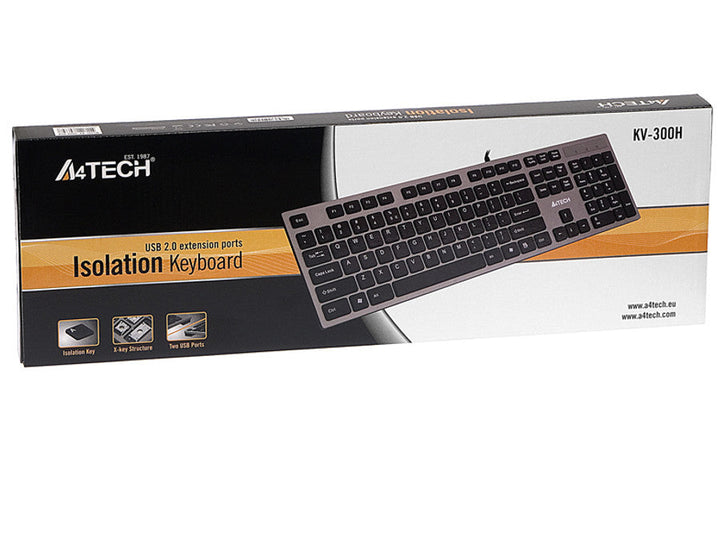 KV-300H Тънък USB хъб USB клавиатура A4-Tech ултра-плоска