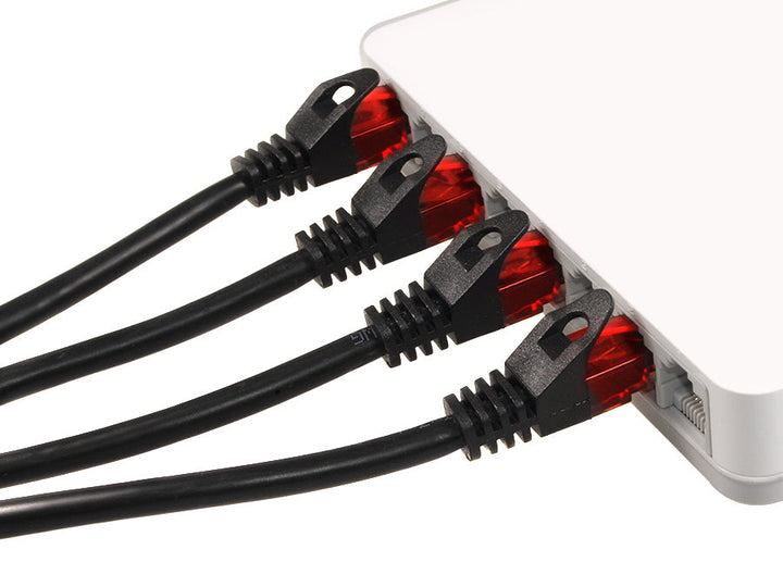 UTP LAN CAT6 мрежов кабел, завършващ с RJ45 конектори, черен - 3 м