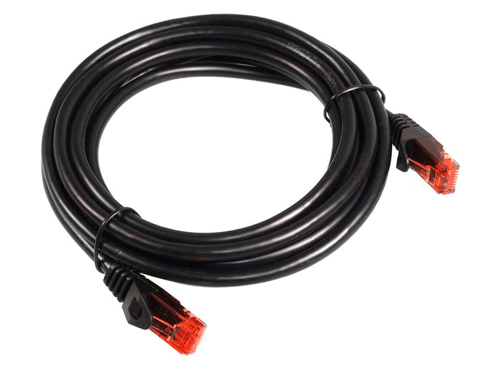 UTP LAN CAT6 мрежов кабел, завършващ с RJ45 конектори, черен - 3 м