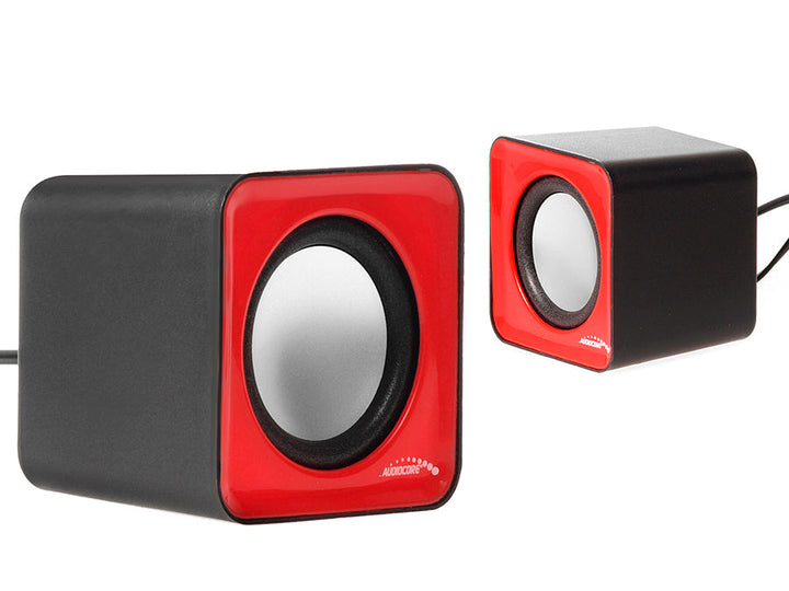 6W USB червени и черни компютърни високоговорители Audiocore, AC870 R