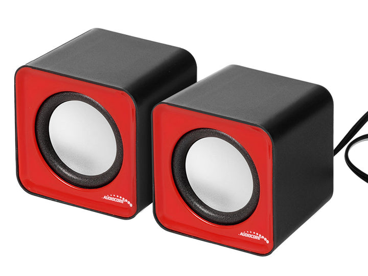 6W USB червени и черни компютърни високоговорители Audiocore, AC870 R