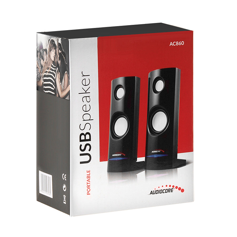 8W USB-захранвани компютърни високоговорители Black Audiocore AC860