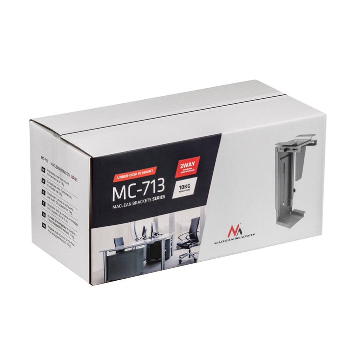 Монтажна стойка за компютър Maclean, сребриста, MC-713 S
