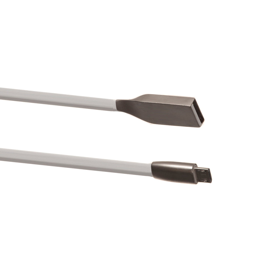USB кабел Maclean, AM, микро плосък, без заплитане, бял, 1 м, MCTV-833W