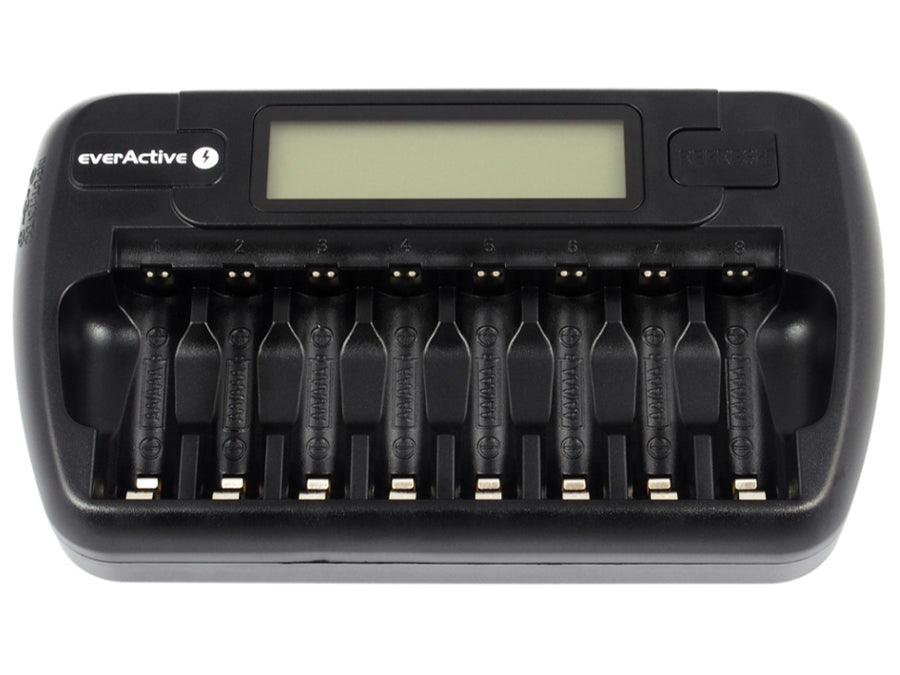 Зарядно устройство за батерии everActive AA и AAA, 8 канала, LCD дисплей, NC-800
