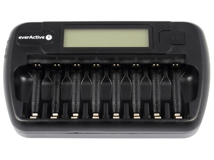 Зарядно устройство за батерии everActive AA и AAA, 8 канала, LCD дисплей, NC-800