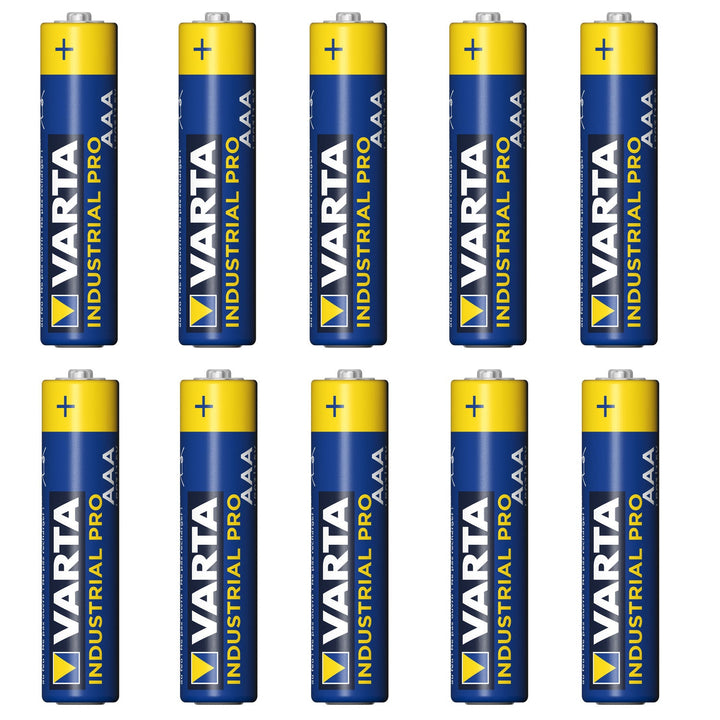 10 x VARTA INDUSTRIAL AAA АЛКАЛНИ БАТЕРИИ С ВИСОКА МОЩНОСТ