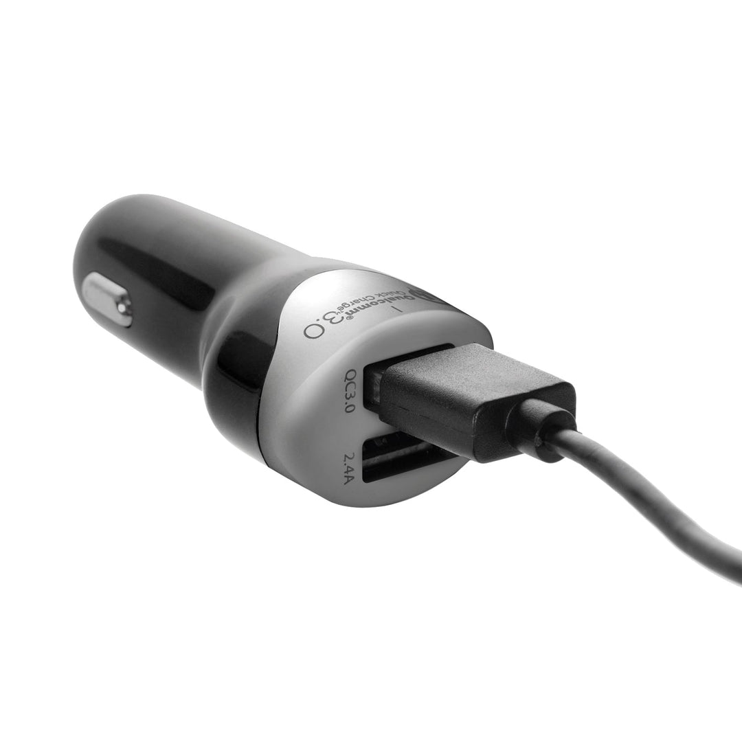 Зарядно за кола, макс. 4,8 А, 2xUSB, Maclean Energy MCE157, Qualcomm Quick Charge QC 3.0, плюс кабел 1,5 м, сребристо