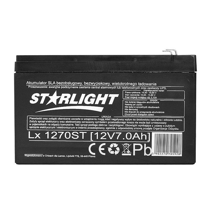 LX1270 12 V 7 Ah безподдържателна гелова батерия AGB