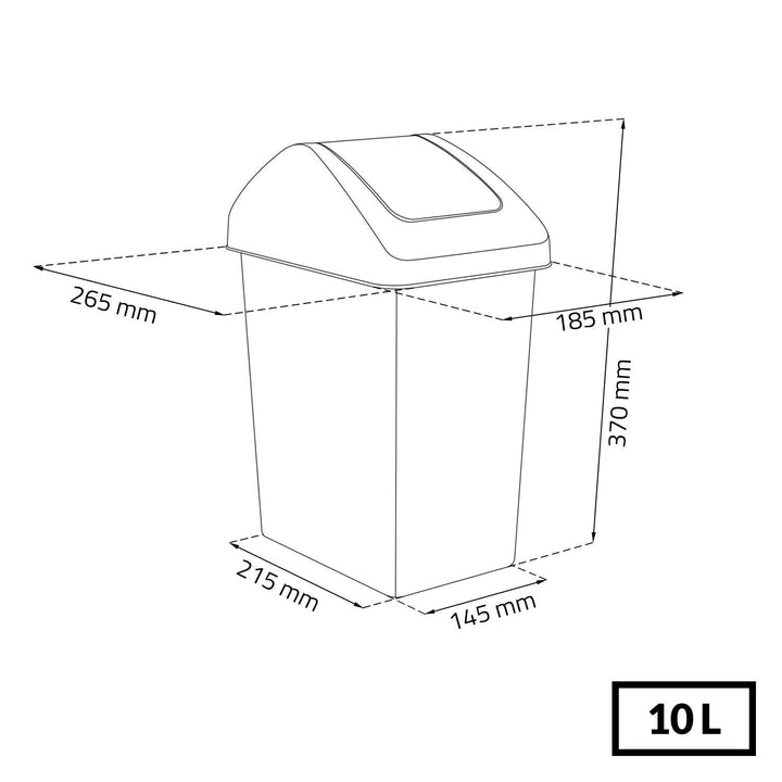 Recipient verde Branq 10L cu sortare a deșeurilor cu capac basculant