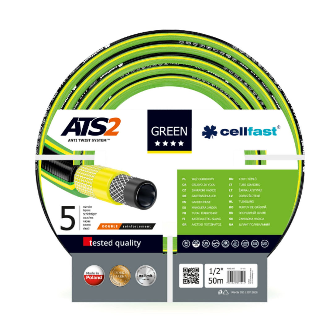 Furtun de grădină Cellfast Green cu 5 straturi ATS2 1/2" 50m
