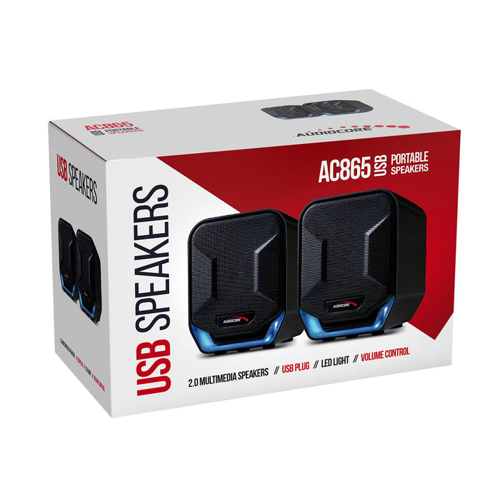 6W USB сини и черни компютърни високоговорители Audiocore AC865 B