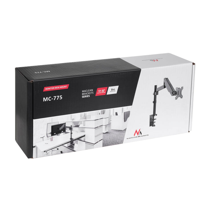 Монтаж за монитор Maclean, с двойно рамо, с газова пружина, 17"-32", 8 кг, MC-775