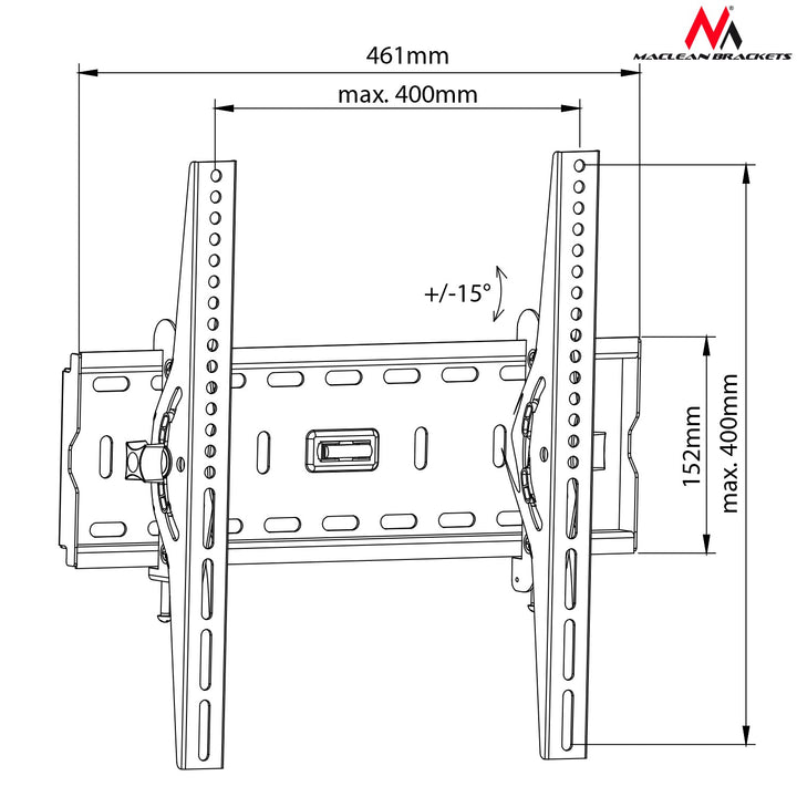 Стойка за телевизор за телевизори 26-65", макс. 45 кг, VESA 400x400, черна