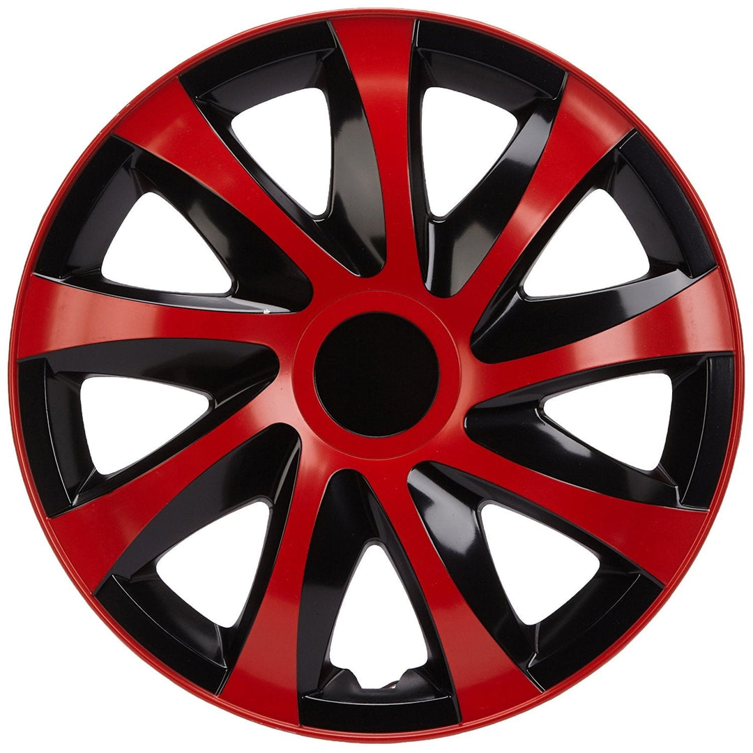 NRM DRACO 15" capace de butuci universale roșu/negru 4 bucăți