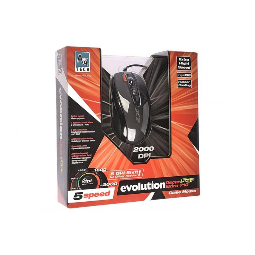 X710 XGame Extra Fire 2000DPI A4Tech черна мишка Oscar