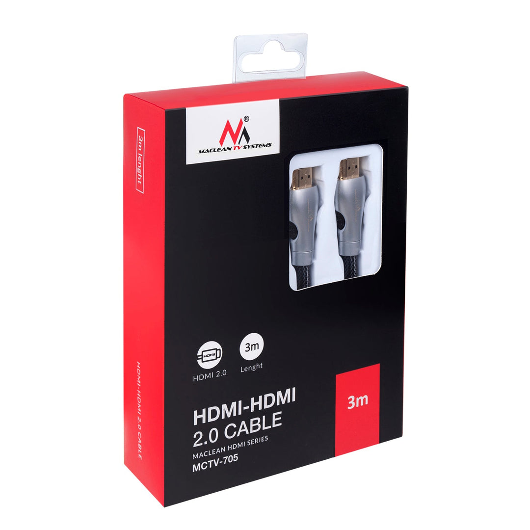 HDMI 2.0 4K UHD 3 м МЕДЕН 48-битов ПЛЕТЕН КАБЕЛ