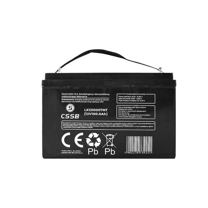 Безподдържаема AGM UPS 12V 100Ah гелова батерия, качество LX121000CSQRT