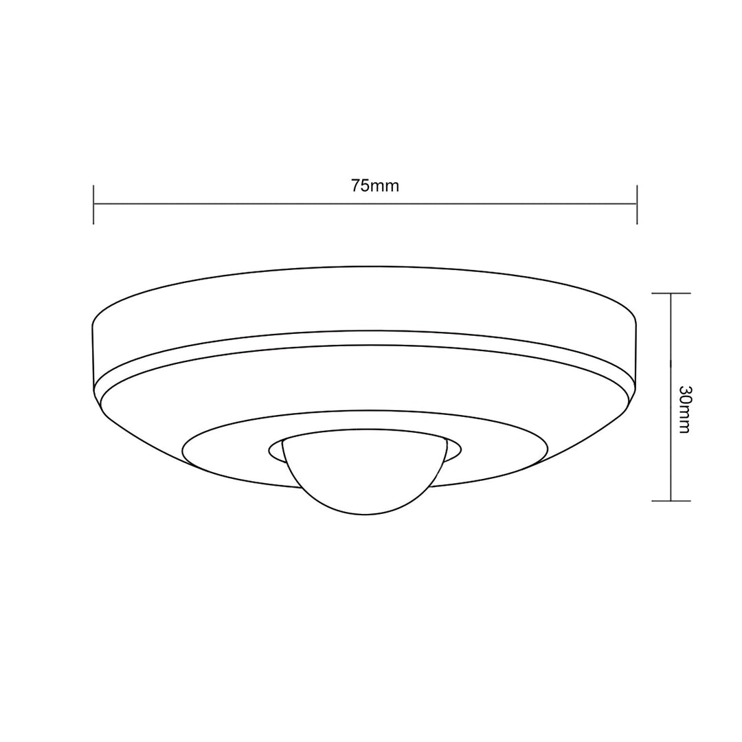 Maclean Energy MCE231 таванен PIR датчик за движение, макс. 100 W (LED), обхват 6 m
