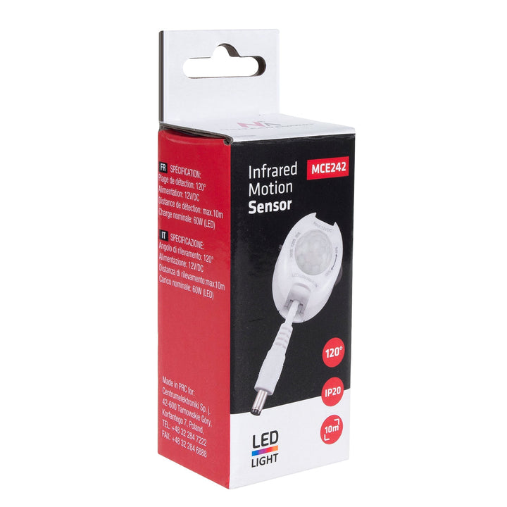 Инфрачервен датчик за движение LED 12V макс. 60W MCE242 Maclean Energy за LED ленти