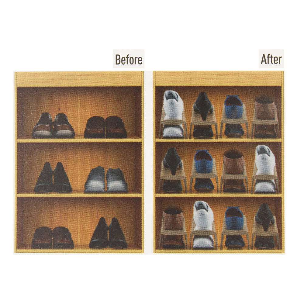 Set de suport organizator 4x pentru pantofi Dunya - culoare crem