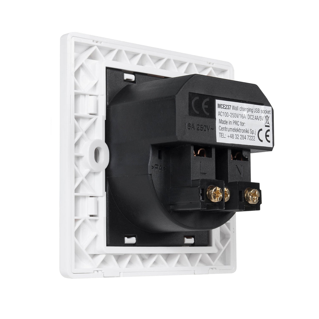 Schuko контакт Стена контакт с 2x USB 2.4A зарядни портове 2x USB зарядни портове USB Schuko предпазен щепсел ...