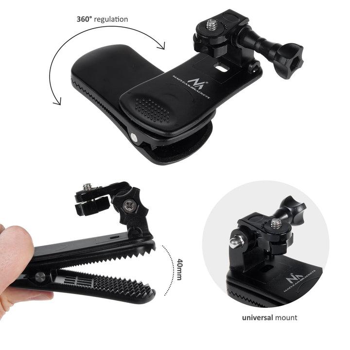Универсална скоба, монтаж за GoPro, Xiaomi, Ekken, SJCam и други камери Maclean MC-820