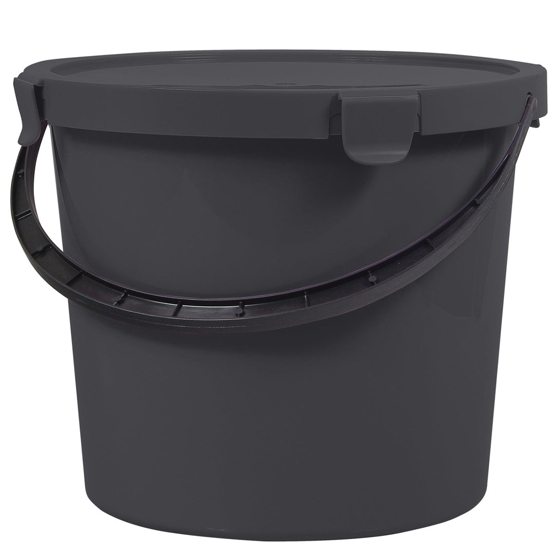 Plast Team Berry 10L кофа с капак и дръжка, тъмно сива