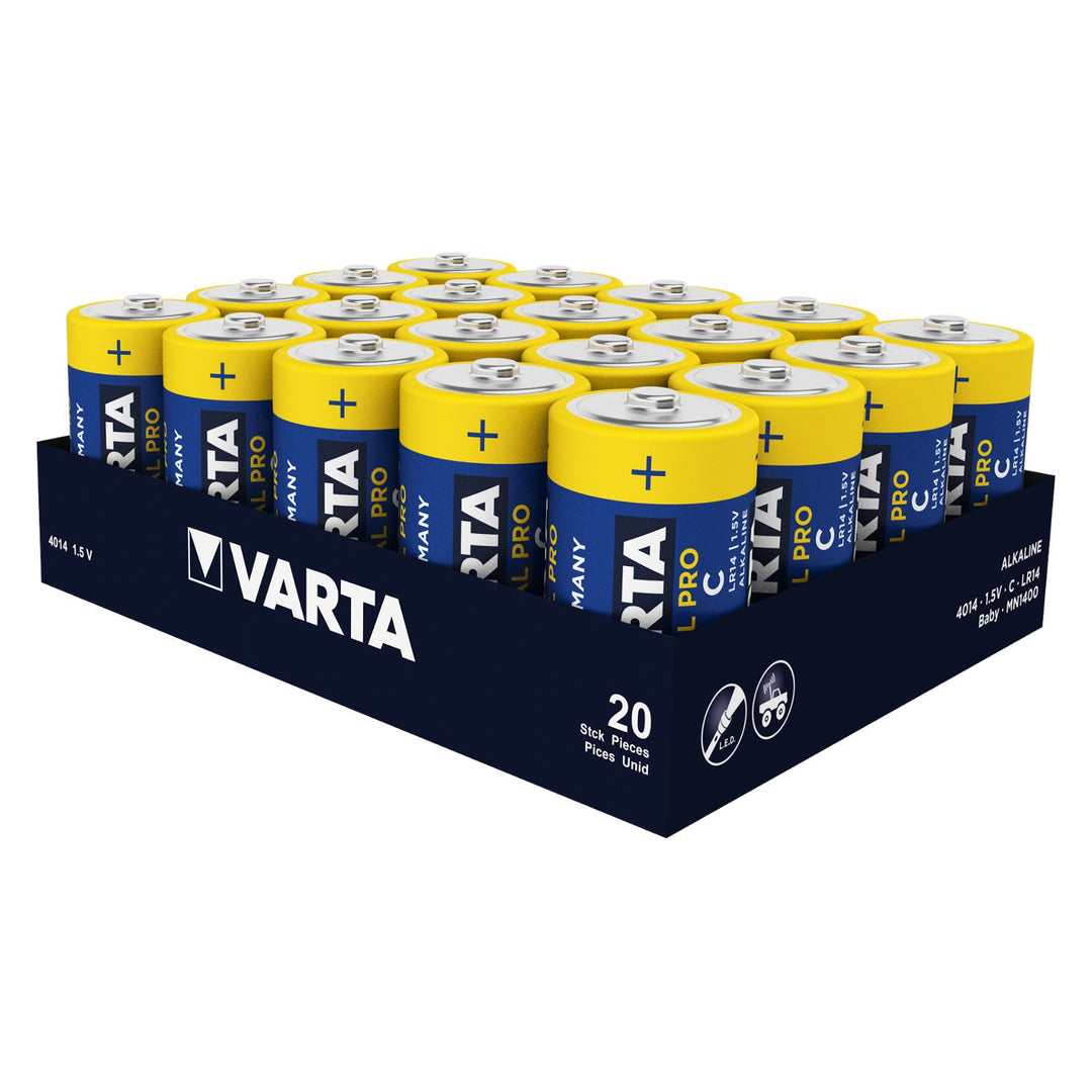 20x Varta Industrial R14/C алкални батерии Фолио