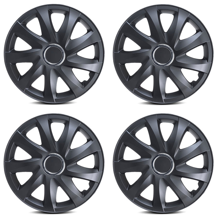 Универсални капаци за колела 16" NRM DRIFT черни матови, 4 броя