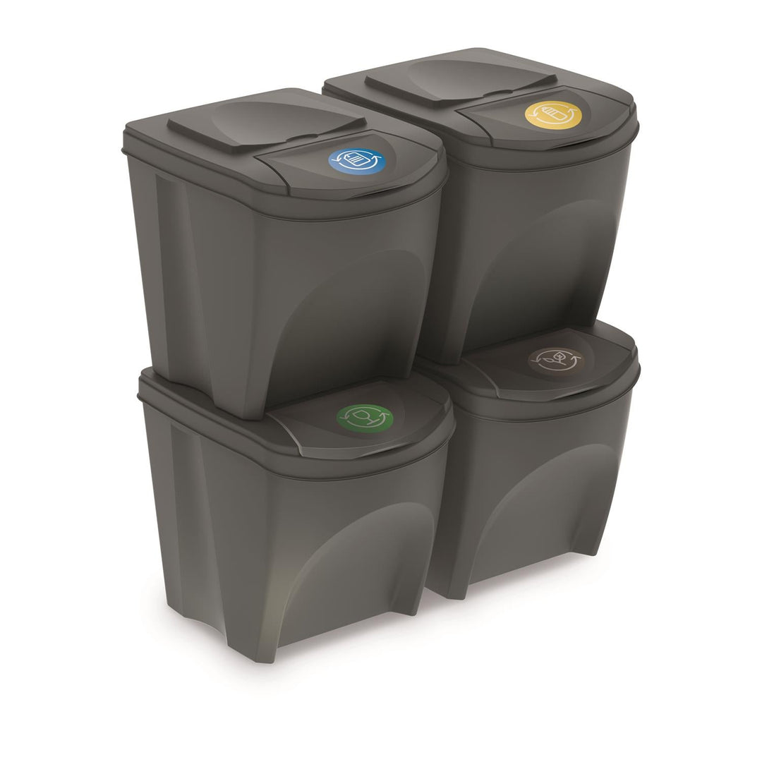 Sortibox 4x25L комплект сиви кошчета за сортиране на отпадъци