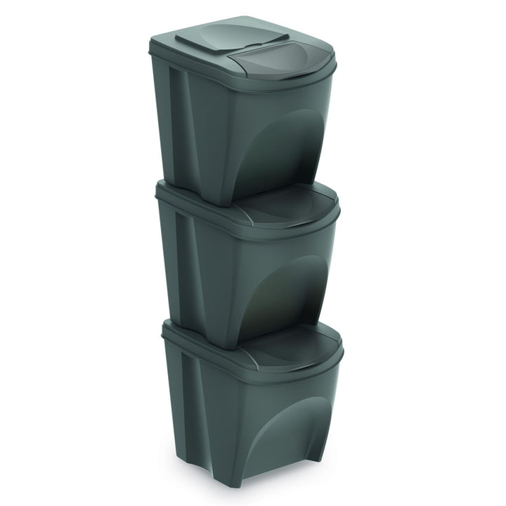 Sortibox 3x25L комплект сиви кошчета за сортиране на отпадъци