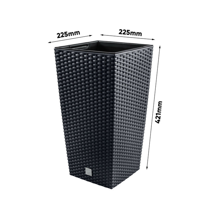 Prosperplast Rato Square DRTS225 S433 антрацитен саксиен с вложка